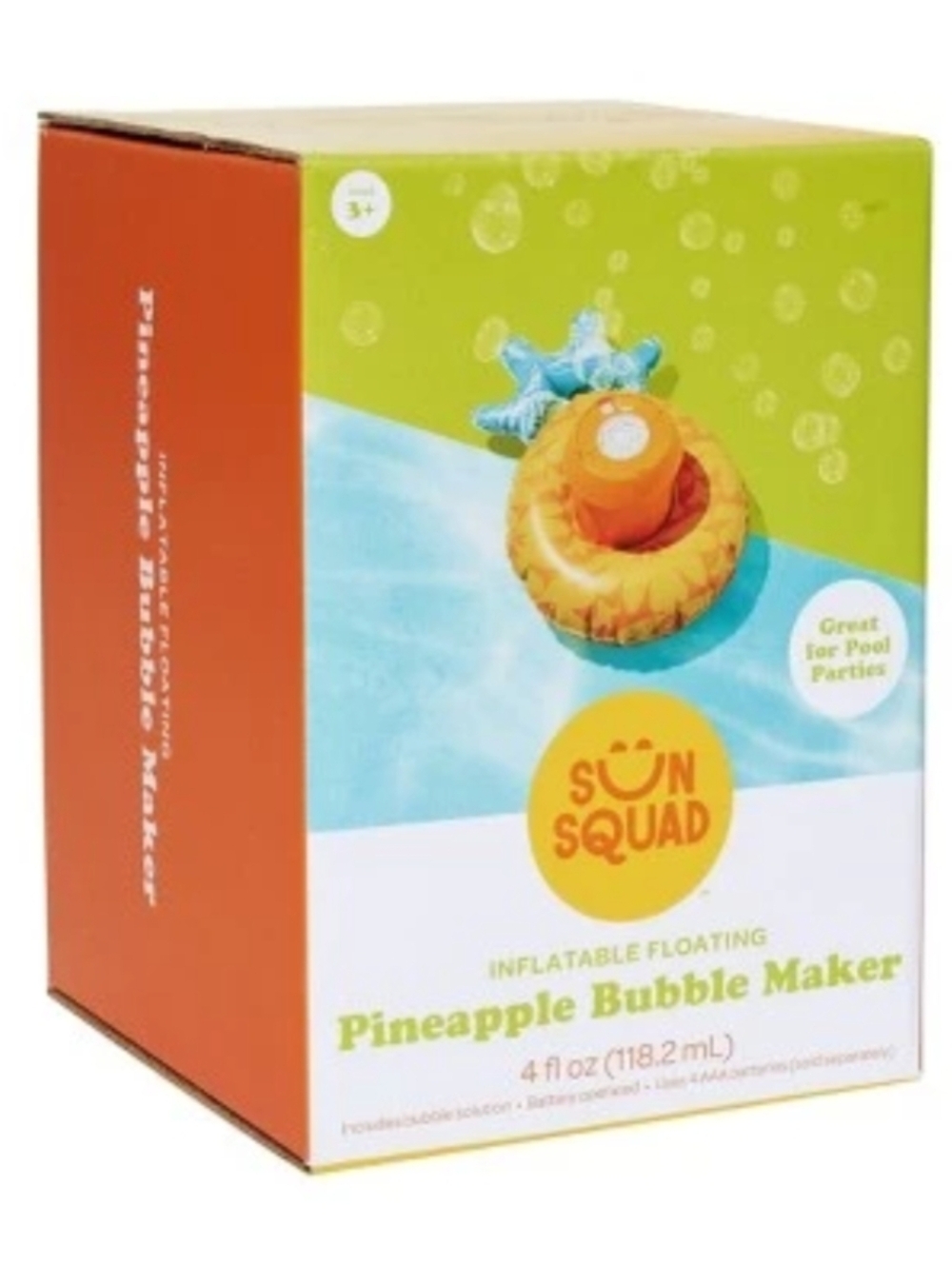 Sun Squad Inflatable Pineapple Bubble Maker - Yellow